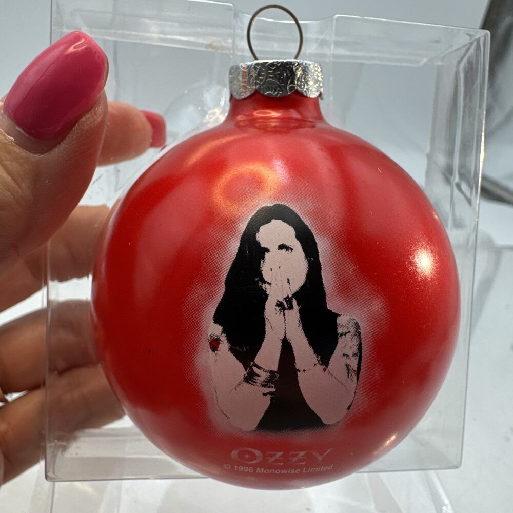 Vintage 1996 Ozzy Osbourne Christmas Ornament Santa's Rockshop Very RARE (RED)